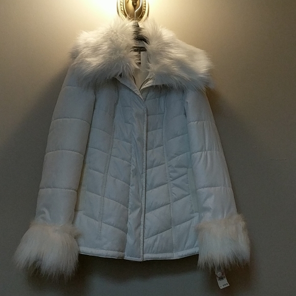 INC International Concepts Jackets & Blazers - INC White Faux fur jacket